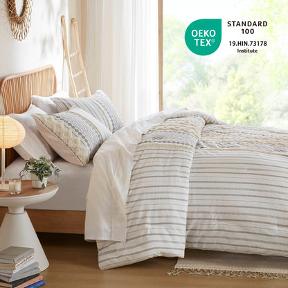 INK+IVY Imani Cotton Printed Comforter Set with Chenille