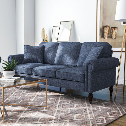 Igny Traditional Chenille Upholstered Rolled Arms Sofa by Furniture of America