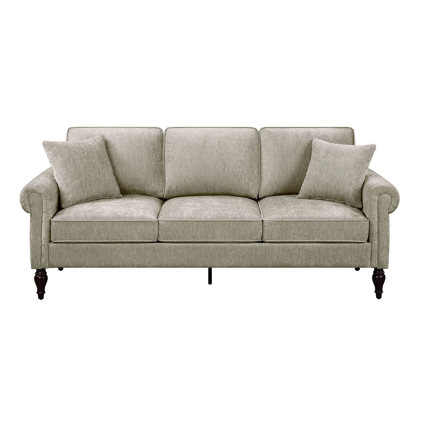 Igny Traditional Chenille Upholstered Rolled Arms Sofa by Furniture of America