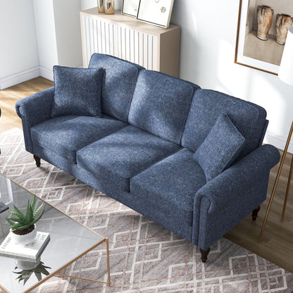 Igny Traditional Chenille Upholstered Rolled Arms Sofa by Furniture of America