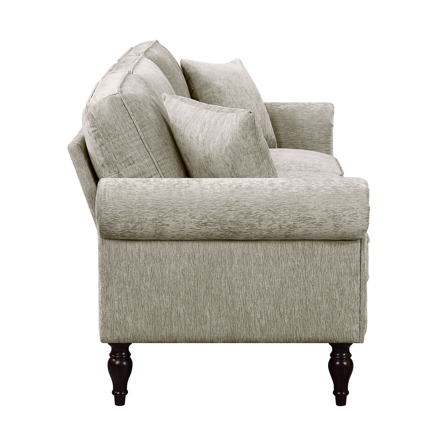 Igny Traditional Chenille Upholstered Rolled Arms Sofa by Furniture of America