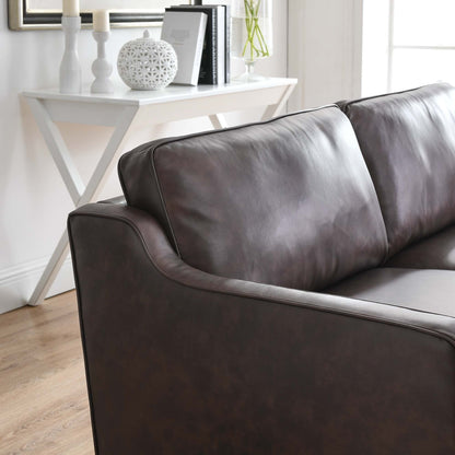 Impart Mid-century Modern Top-grain Leather Sofa