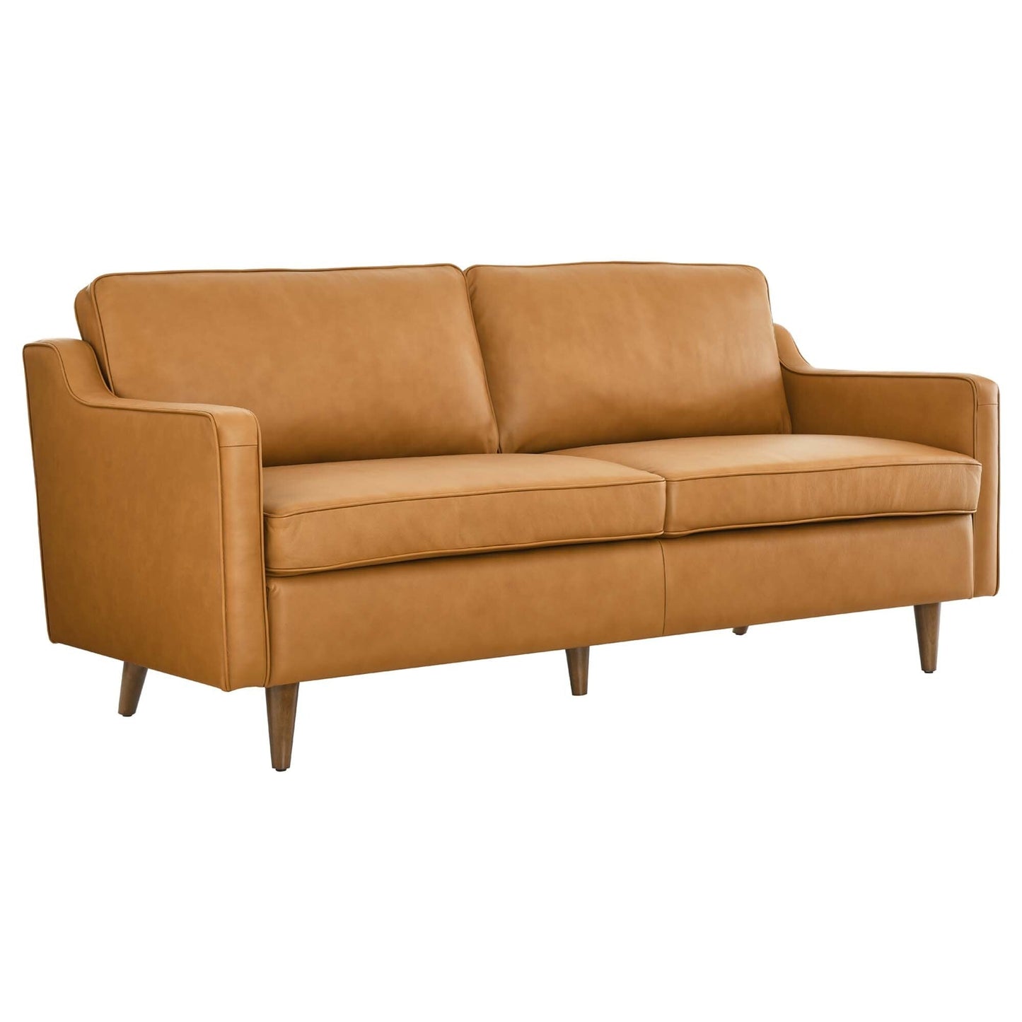 Impart Mid-century Modern Top-grain Leather Sofa