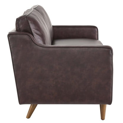 Impart Mid-century Modern Top-grain Leather Sofa
