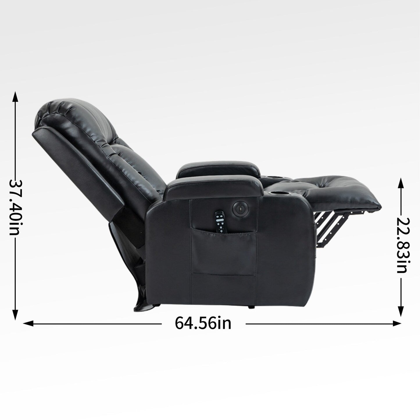 Infinite Position Power Lift Recliner with Massage and Heat, Dual USB Ports, Cup Holders, Side Pockets, Ideal for Seniors