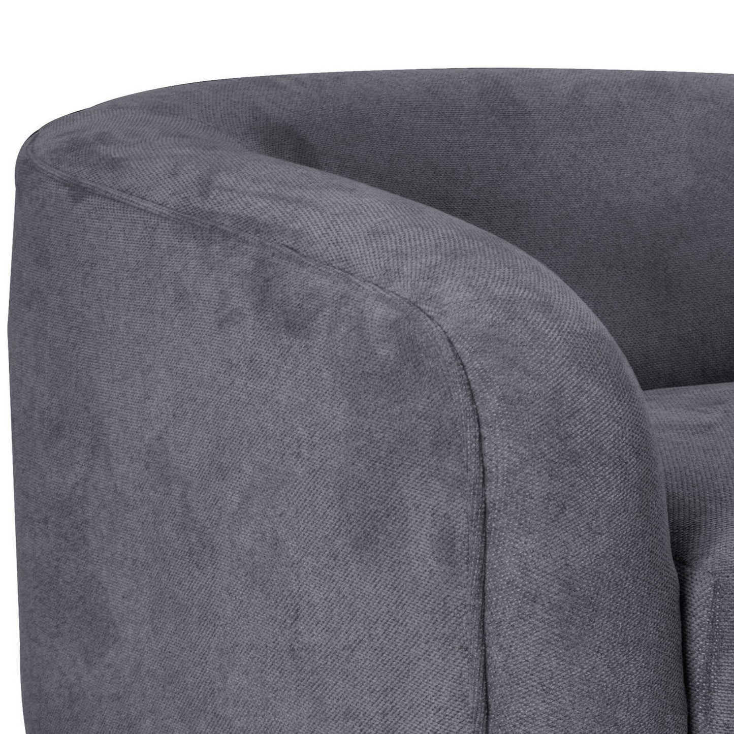Ino Sofa, Dark Gray Polyester, Foam Cushions, Solid Wood Base, 88 Inch