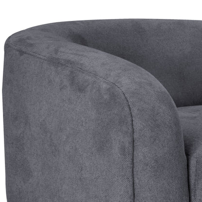 Ino Sofa, Dark Gray Polyester, Foam Cushions, Solid Wood Base, 88 Inch