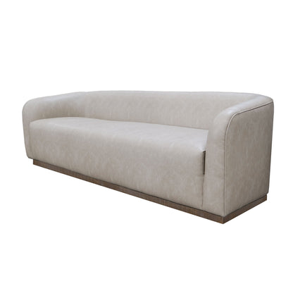 Ino Sofa, Gray Polyester, Foam Cushions, Solid Pine Wood Base, 88 Inch