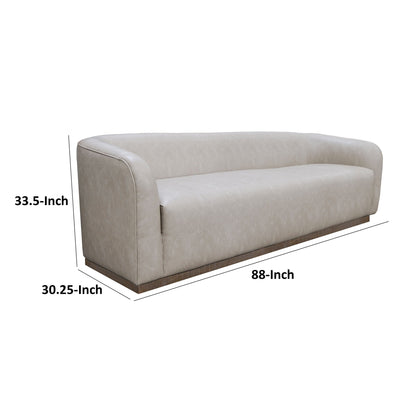 Ino Sofa, Gray Polyester, Foam Cushions, Solid Pine Wood Base, 88 Inch