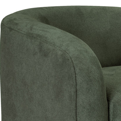 Ino Sofa, Olive Green Polyester, Foam Cushions, Solid Pine Wood, 88 Inch