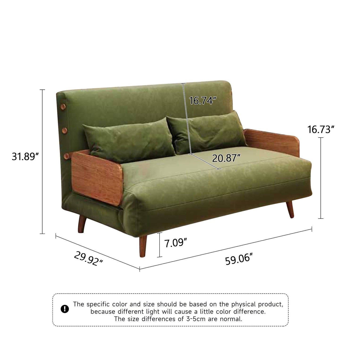JASIWAY 59.1'' Modern Upholstered Sofa Bed