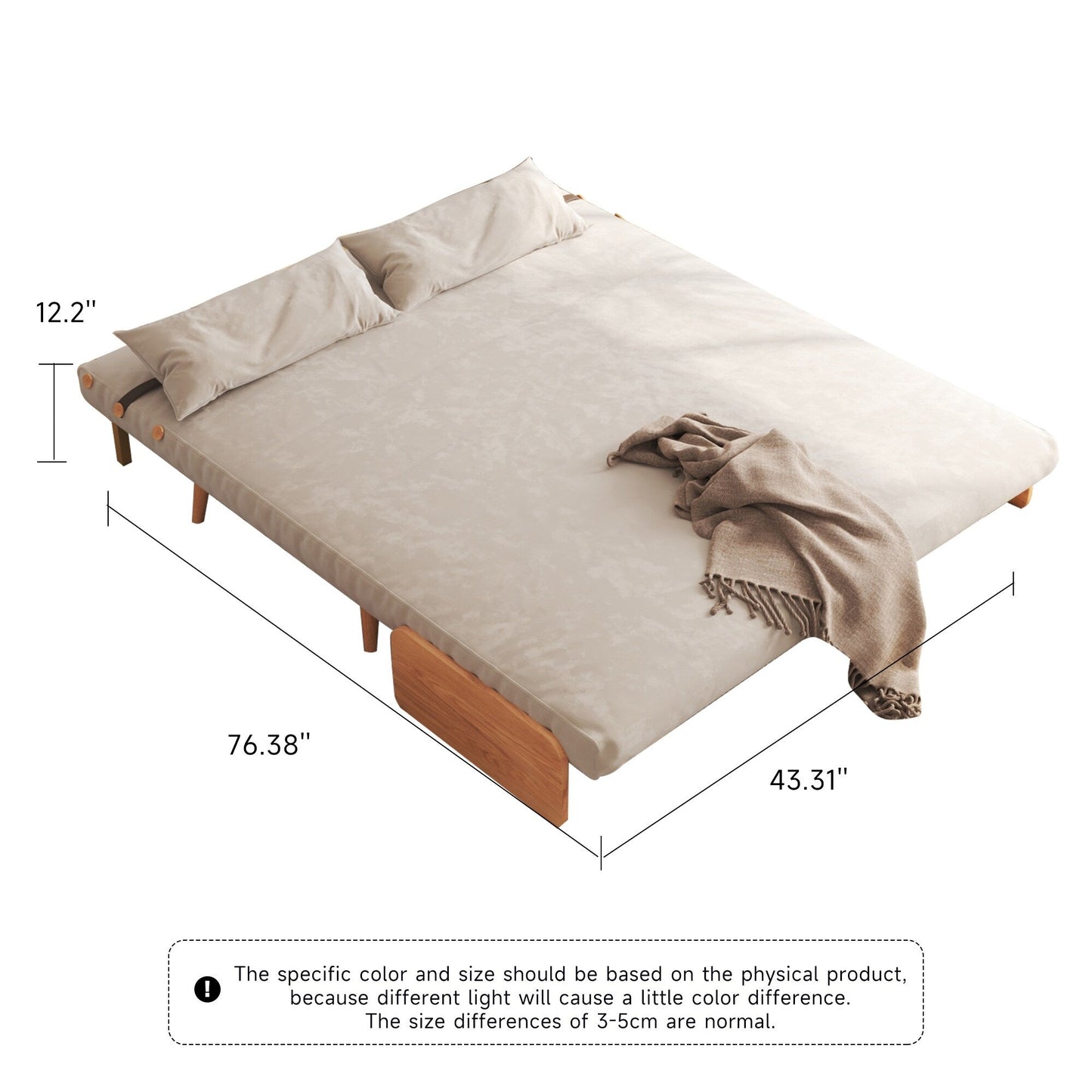 JASIWAY 59.1'' Modern Upholstered Sofa Bed