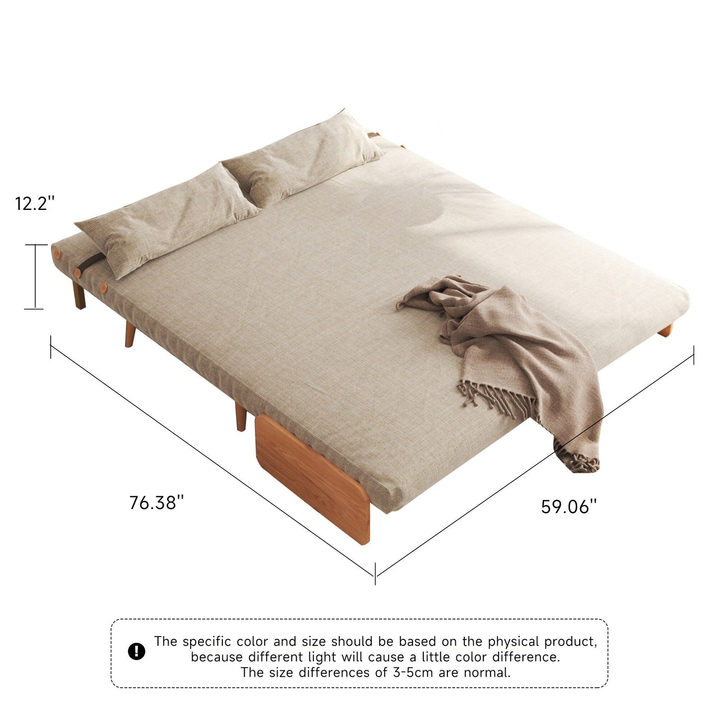 JASIWAY 59.1'' Modern Upholstered Sofa Bed