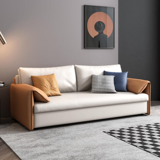JASIWAY 65.4'' Vegan Leather Sofa Bed Sleeper Sofa