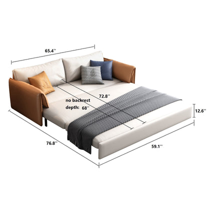 JASIWAY 65.4'' Vegan Leather Sofa Bed Sleeper Sofa