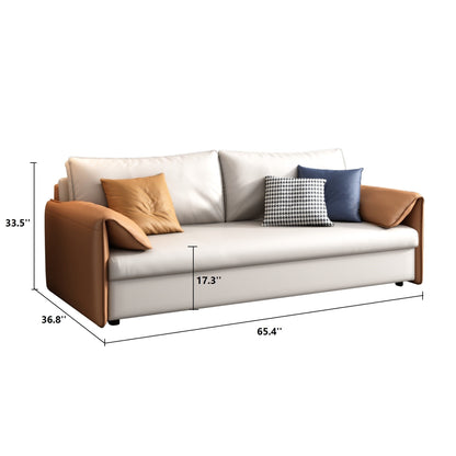 JASIWAY 65.4'' Vegan Leather Sofa Bed Sleeper Sofa
