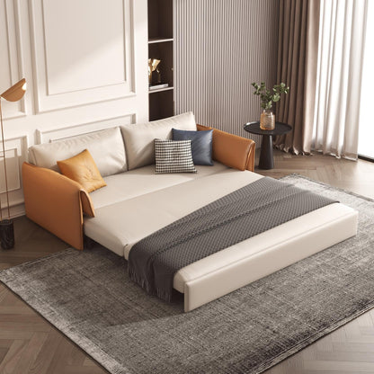 JASIWAY 65.4'' Vegan Leather Sofa Bed Sleeper Sofa