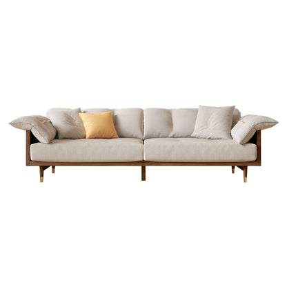JASIWAY Modern 3-Seat Upholstered Cotton Linen Sofa