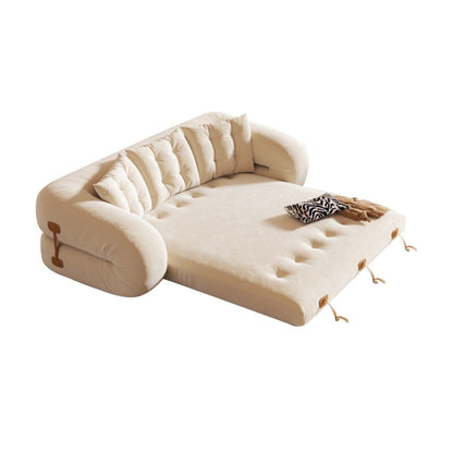 JASIWAY Modern Convertible Sleeper Sofa Chair Bed, White