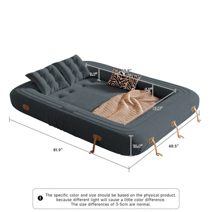 JASIWAY Modern Convertible Sleeper Sofa Chair Bed, White