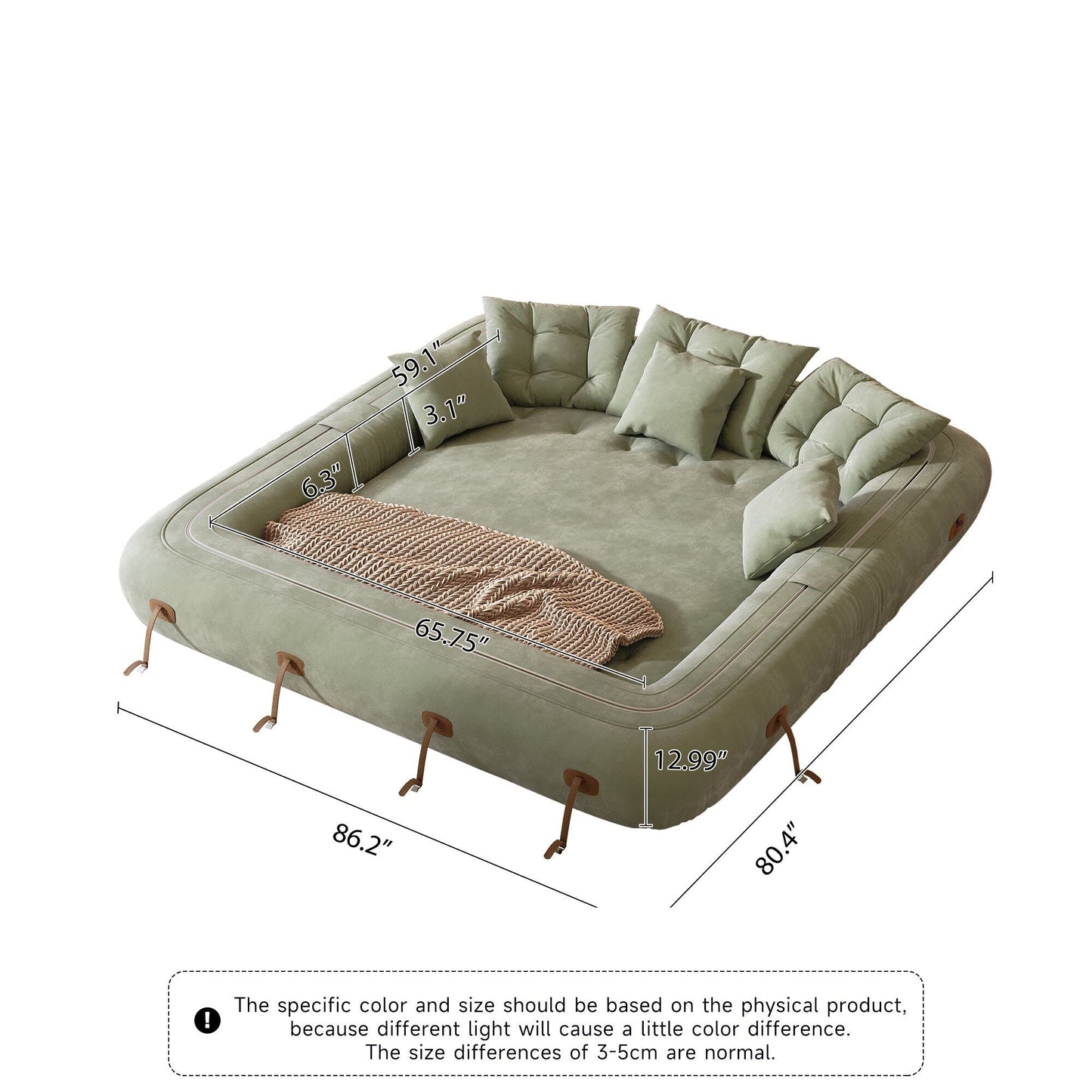 JASIWAY Modern Convertible Sleeper Sofa Chair Bed, White
