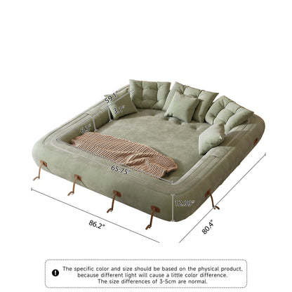 JASIWAY Modern Convertible Sleeper Sofa Chair Bed, White