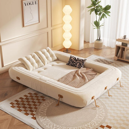 JASIWAY Modern Convertible Sleeper Sofa Chair Bed, White