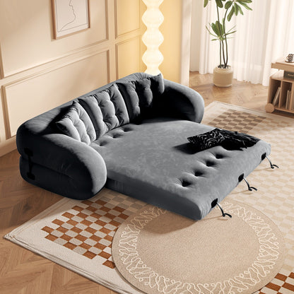 JASIWAY Modern Convertible Sleeper Sofa Chair Bed, White