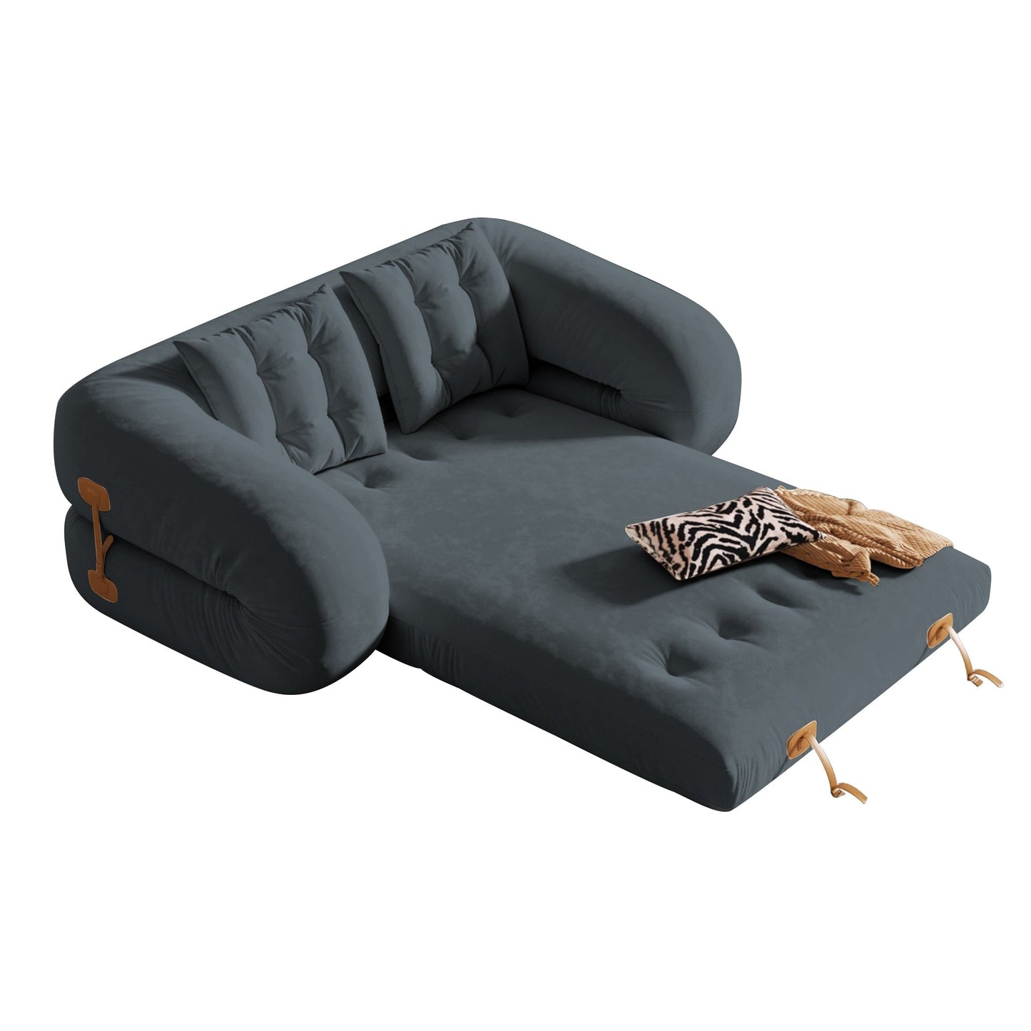 JASIWAY Modern Convertible Sleeper Sofa Chair Bed, White