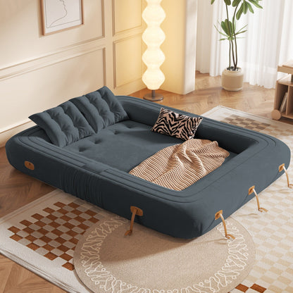 JASIWAY Modern Convertible Sleeper Sofa Chair Bed, White