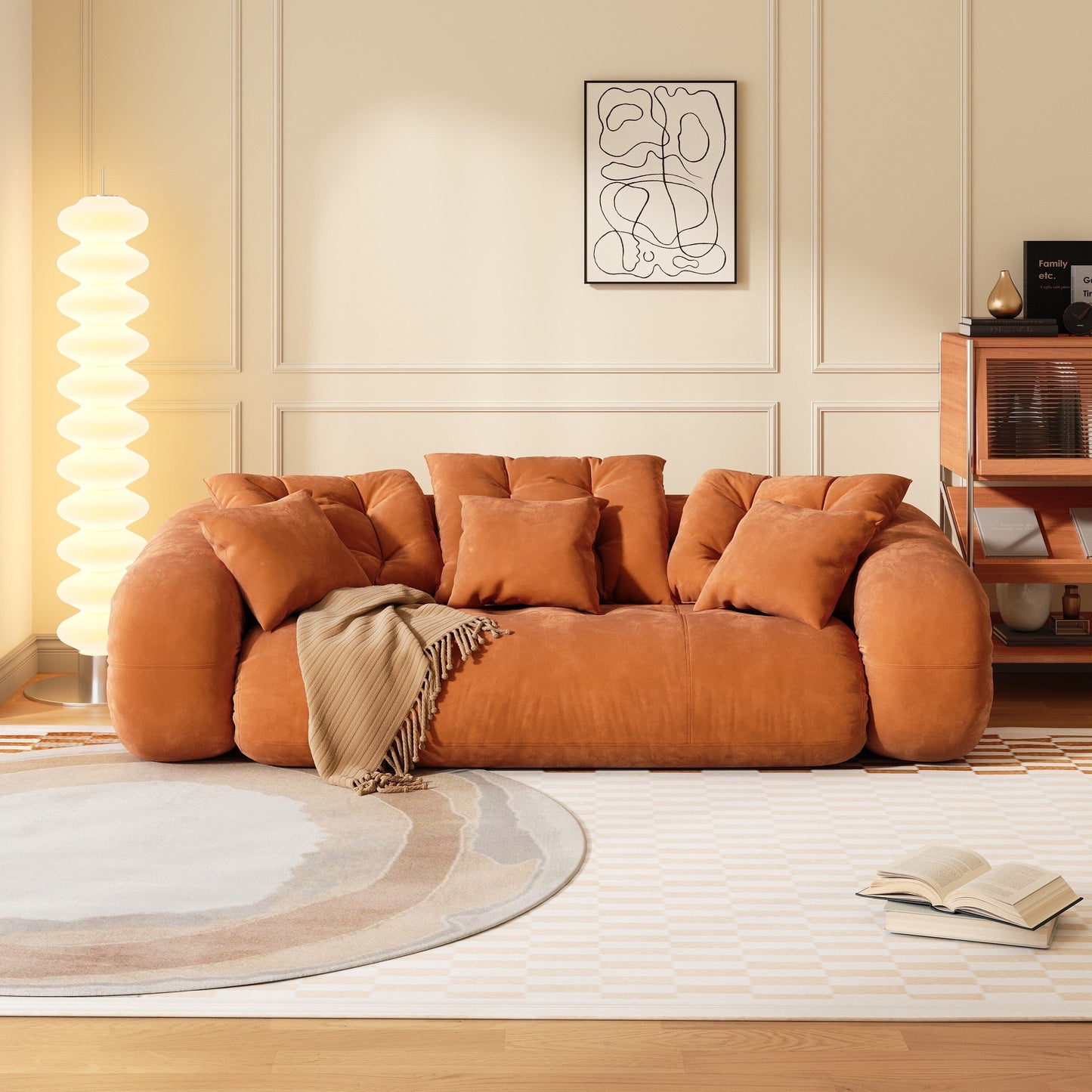 JASIWAY Modern Convertible Sleeper Sofa Chair Bed, White