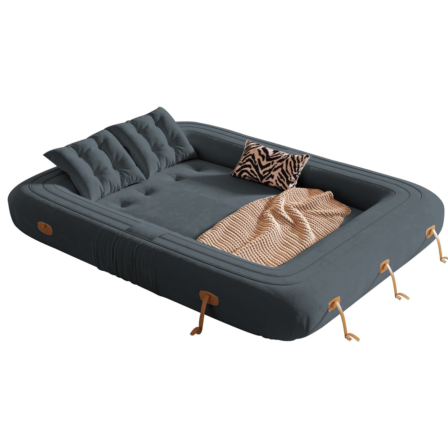JASIWAY Modern Convertible Sleeper Sofa Chair Bed, White