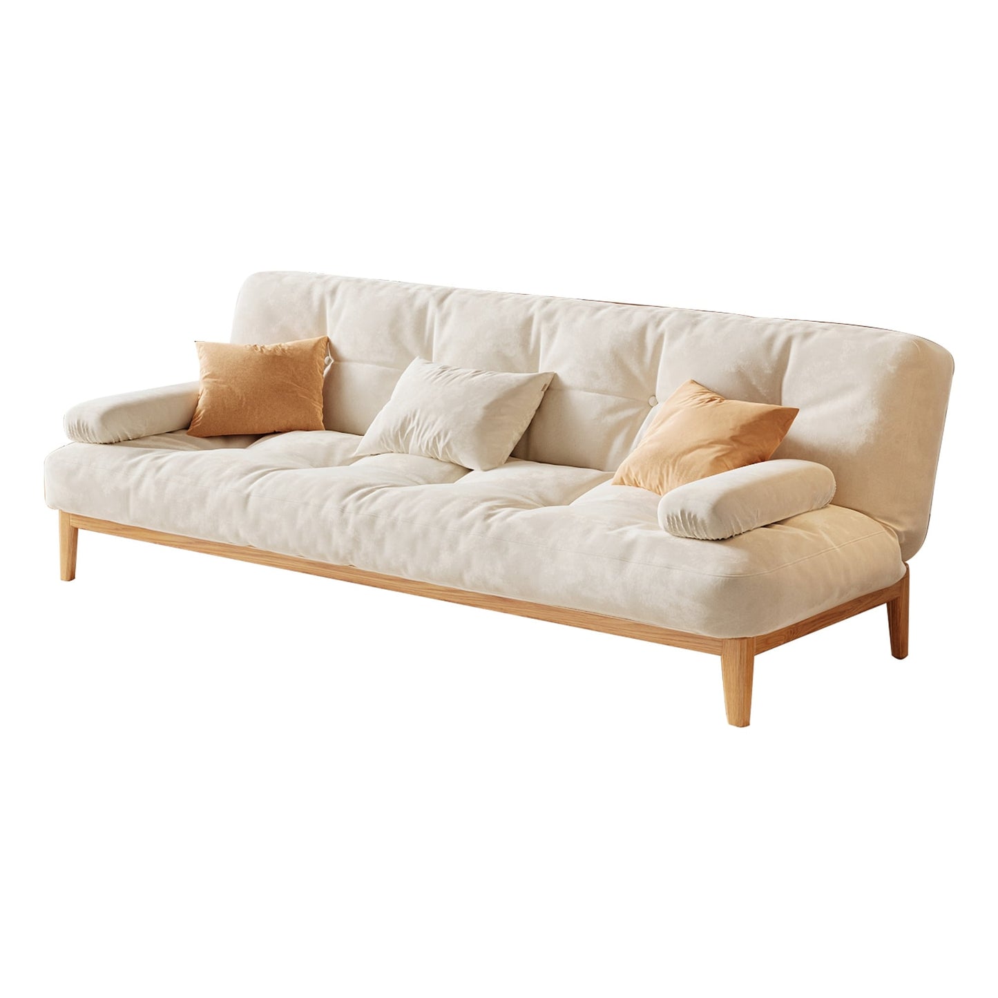 JASIWAY Modern Solid Wood Sleeper Sofa Bed