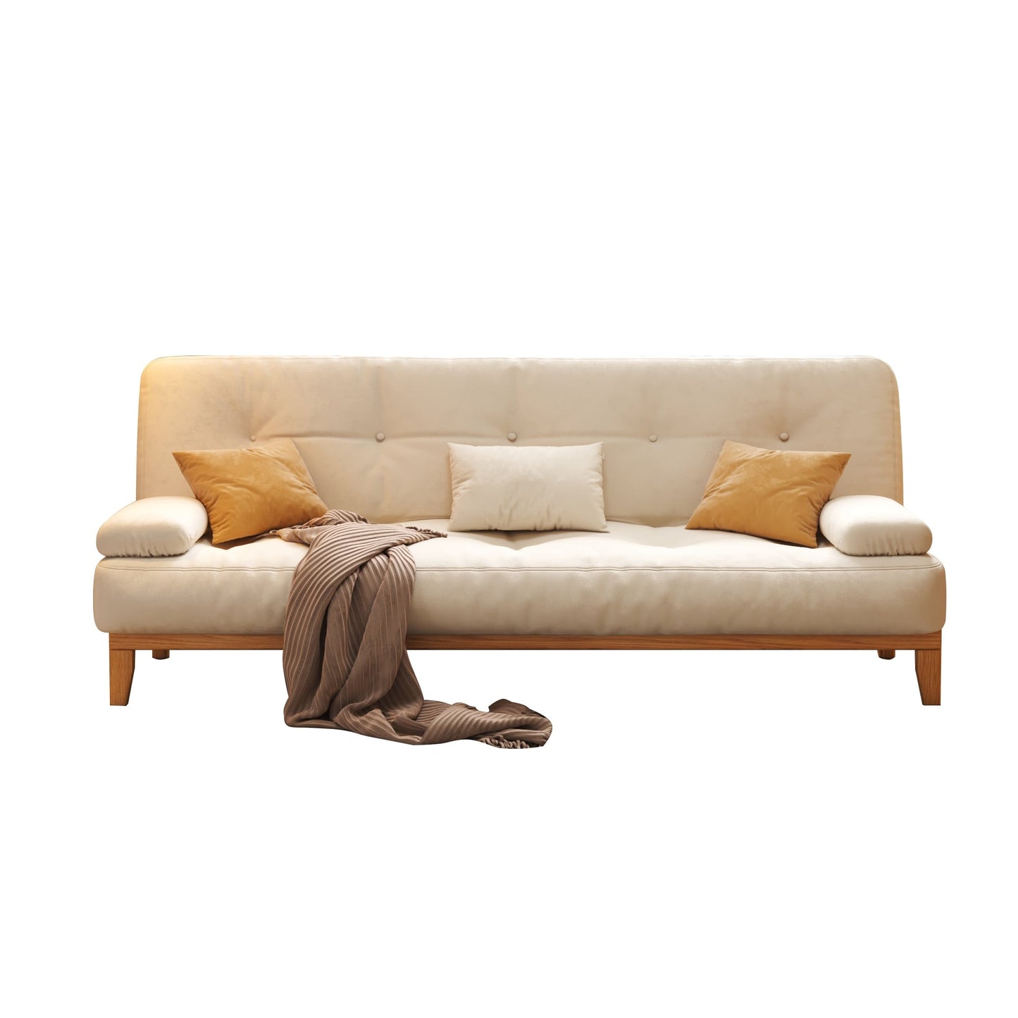 JASIWAY Modern Solid Wood Sleeper Sofa Bed
