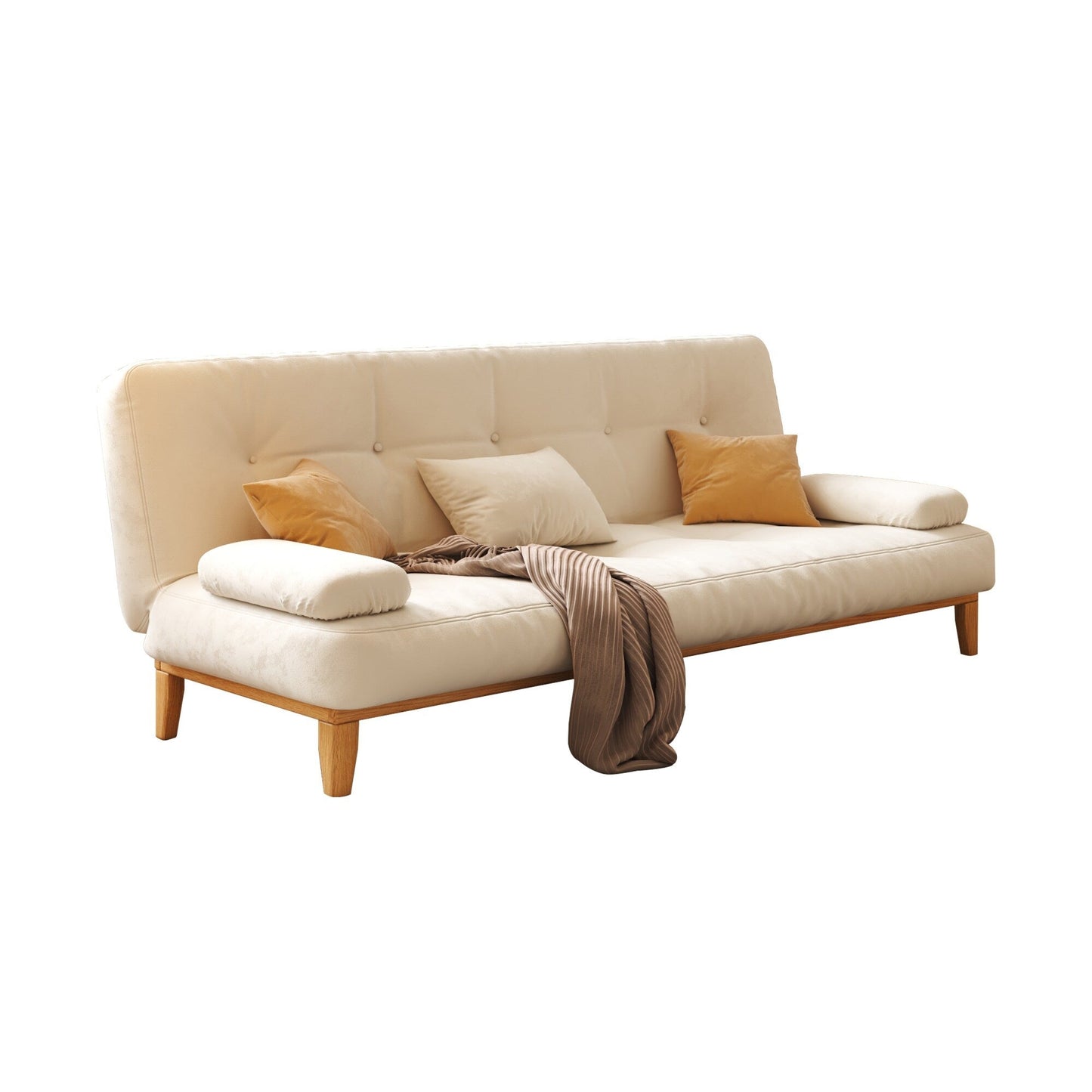 JASIWAY Modern Solid Wood Sleeper Sofa Bed