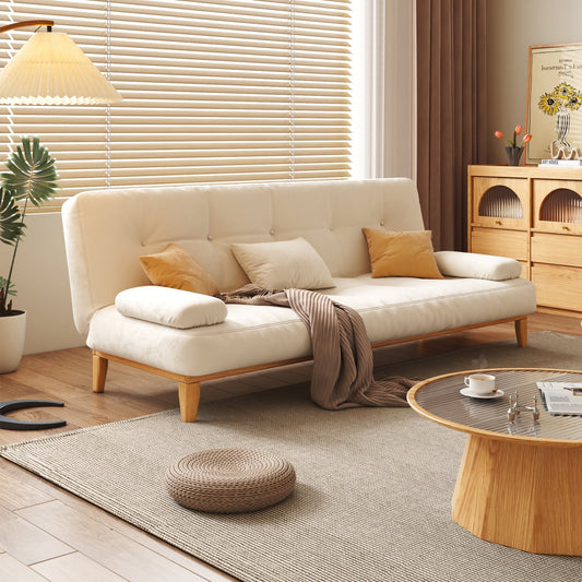 JASIWAY Modern Solid Wood Sleeper Sofa Bed