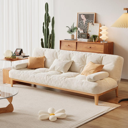 JASIWAY Modern Solid Wood Sleeper Sofa Bed