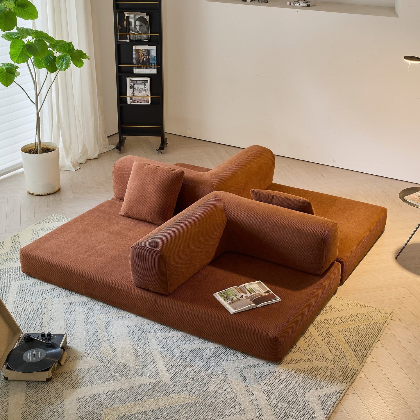 JASIWAY Modern Vintage Convertible Sleeper Sofa Bed
