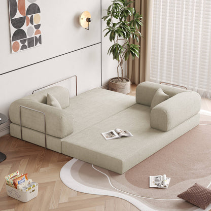 JASIWAY Modern Vintage Convertible Sleeper Sofa Bed
