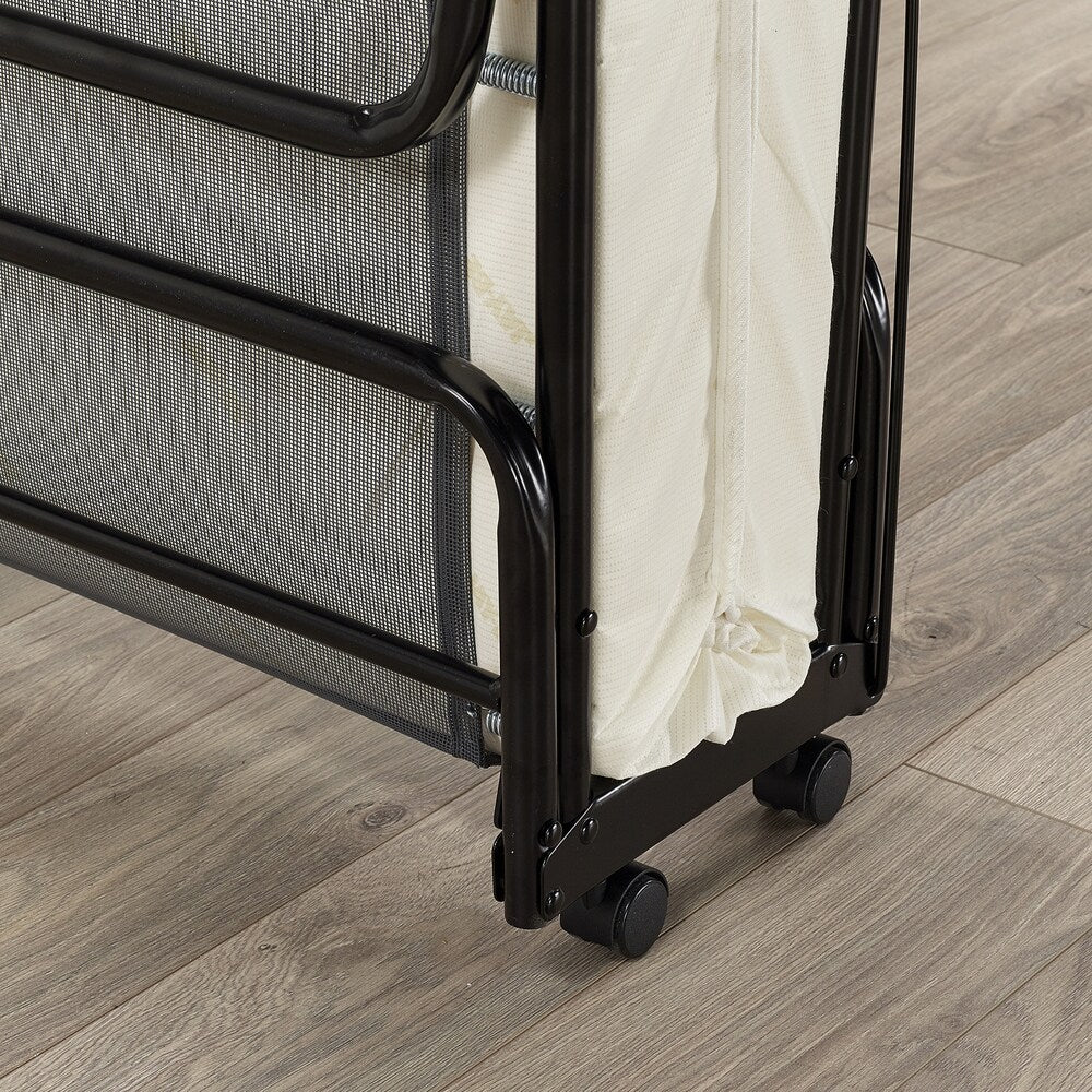 Jay-Be Visitor Contract Cot Folding Bed with Performance e-Fibre Mattress and Automatic Folding Legs, Compact, Twin