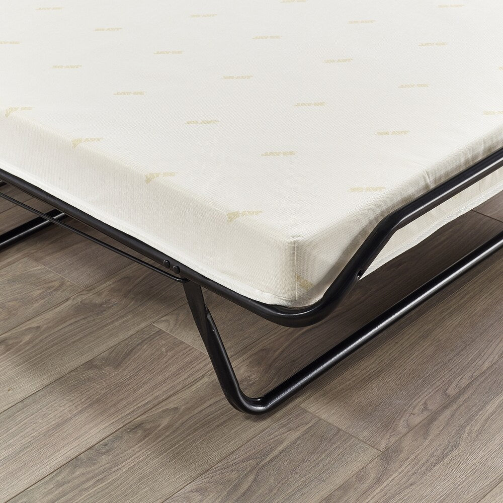 Jay-Be Visitor Contract Cot Folding Bed with Performance e-Fibre Mattress and Automatic Folding Legs, Compact, Twin