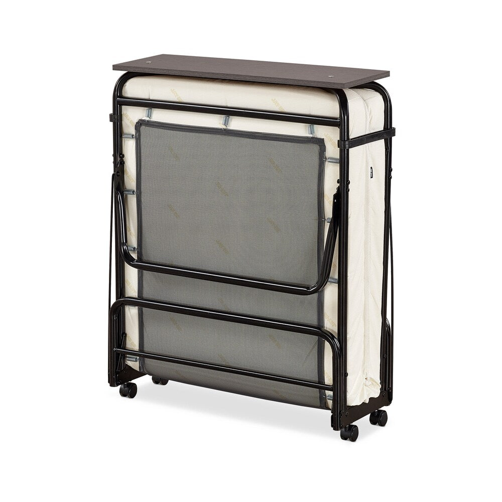 Jay-Be Visitor Contract Cot Folding Bed with Performance e-Fibre Mattress and Automatic Folding Legs, Compact, Twin