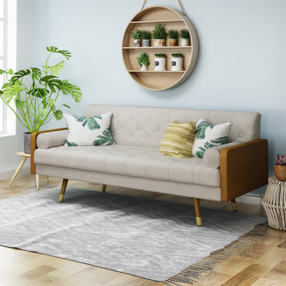 Jalon Mid-century Modern Tufted Fabric Sofa by Christopher Knight Home