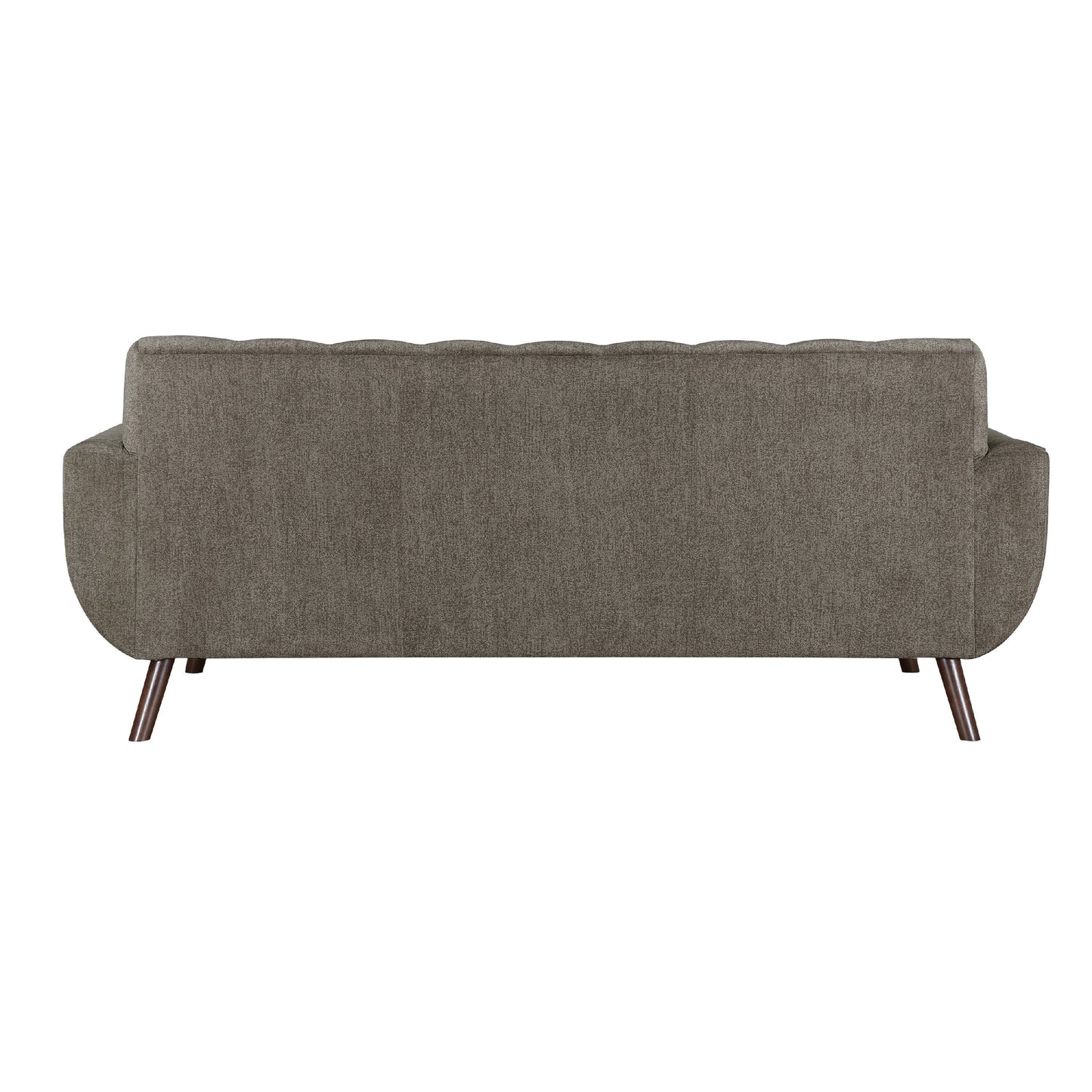 Jany Sofa with 2 Pillows, 87 Inch Brown Microfiber, Walnut Tone