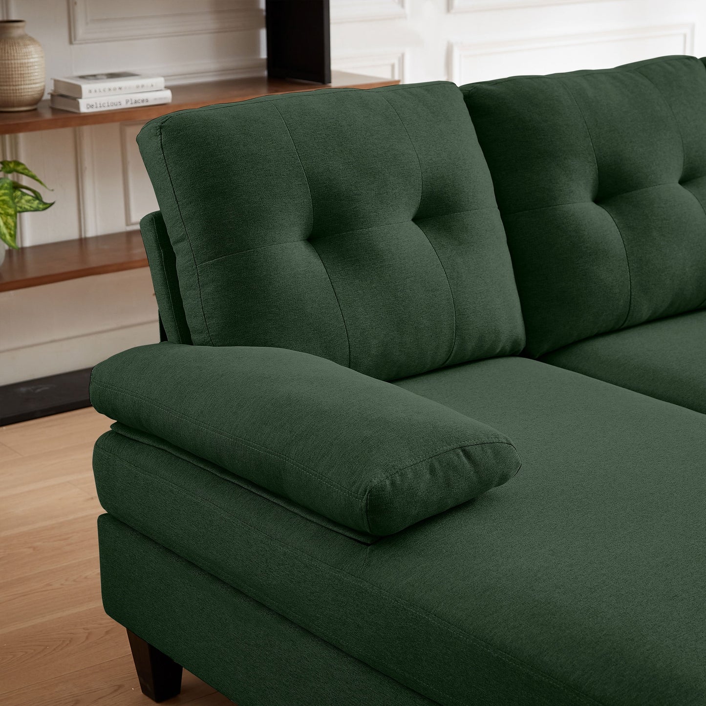 Jarenie U-Shaped 4 Seat Sectional Sofa Couch with Double Chaise for Living Room