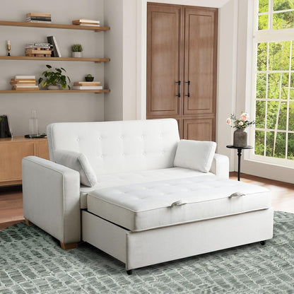 Java Queen Microfiber Loveseat with Pull-Out Sleeper - Convertible Sofa Bed for Living Room & Guest Room