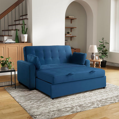 Java Queen Microfiber Loveseat with Pull-Out Sleeper - Convertible Sofa Bed for Living Room & Guest Room