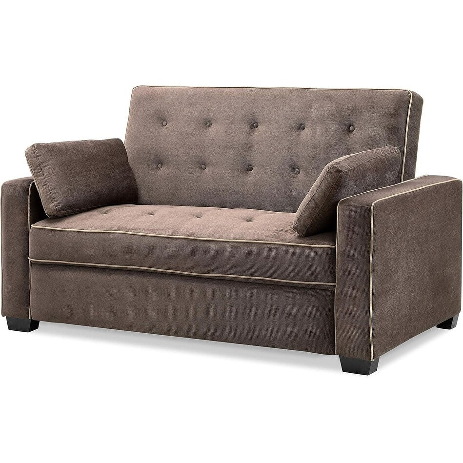 Java Queen Microfiber Loveseat with Pull-Out Sleeper - Convertible Sofa Bed for Living Room & Guest Room