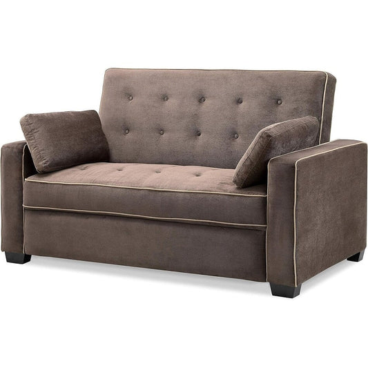 Java Queen Microfiber Loveseat with Pull-Out Sleeper - Convertible Sofa Bed for Living Room & Guest Room