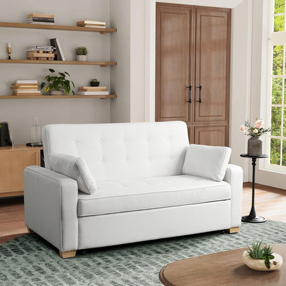 Java Queen Microfiber Loveseat with Pull-Out Sleeper - Convertible Sofa Bed for Living Room & Guest Room